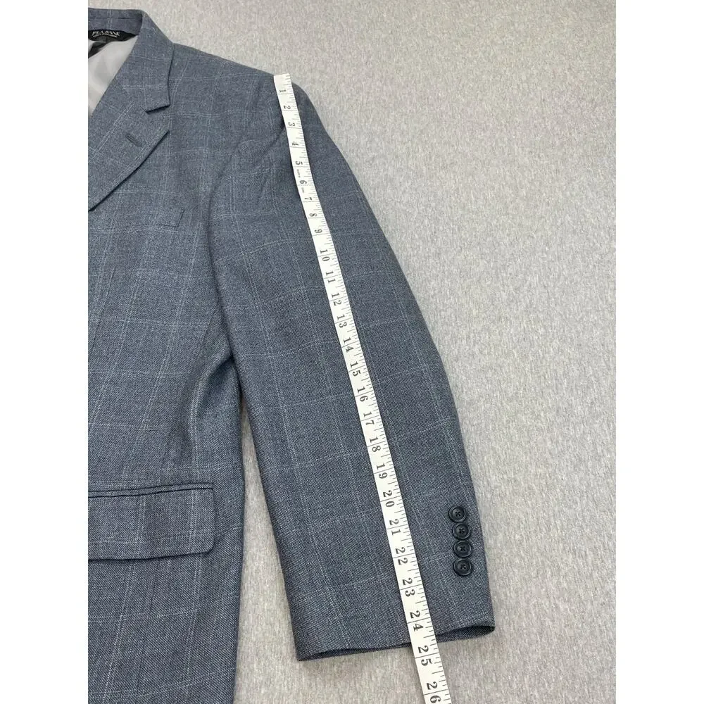 Jos A Bank Blazer‎ Mens 44R Plaid Wool Blend 2-Button Lined Single Breasted